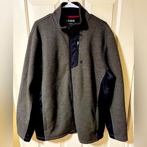 IZOD Performance Softshell Jacket Mens Large Black Zip Up Coat Long Sleeve